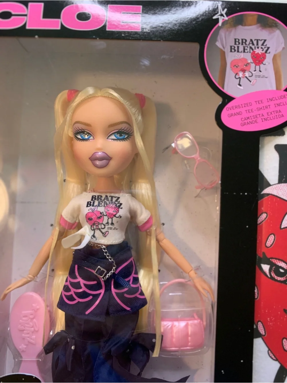 Bratz Stylin' Cloe Blonde Fashion Doll - Pink & Black Outfit
